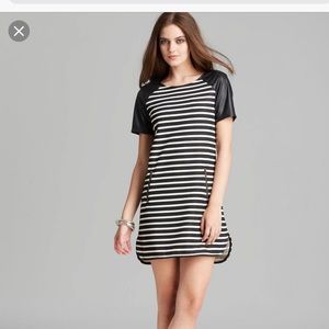 Sanctuary mini dress with faux leather sleeves